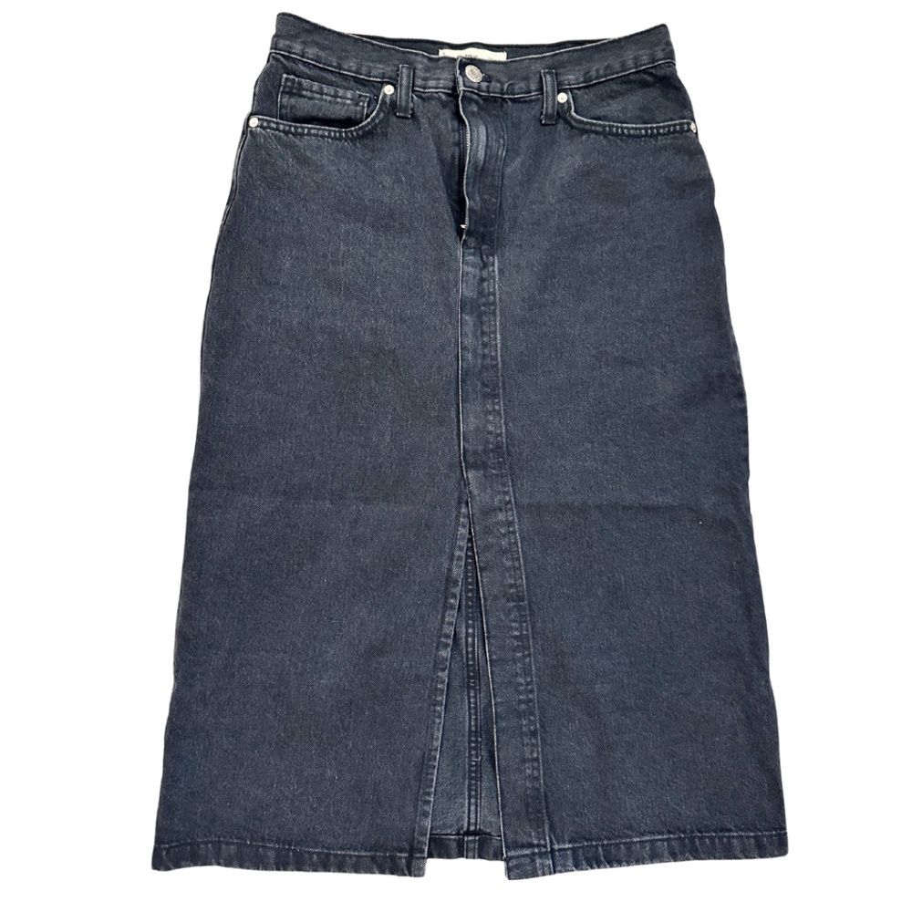 MNG Long Black Jean Skirt | Size Medium